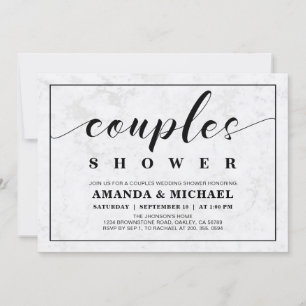 Marble   Simple Modern Couples Wedding Shower Invitation