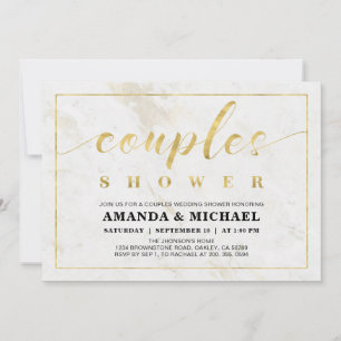 Marble   Simple Modern Couples Wedding Shower Invitation