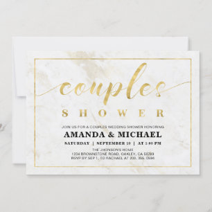 Marble   Simple Modern Couples Wedding Shower Invitation