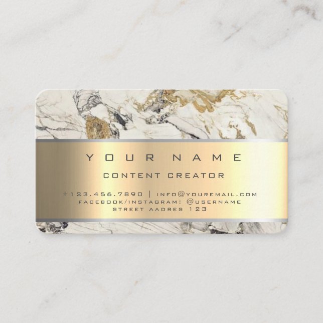  Marble Social Media Manager Content Manager Business Card (Front)