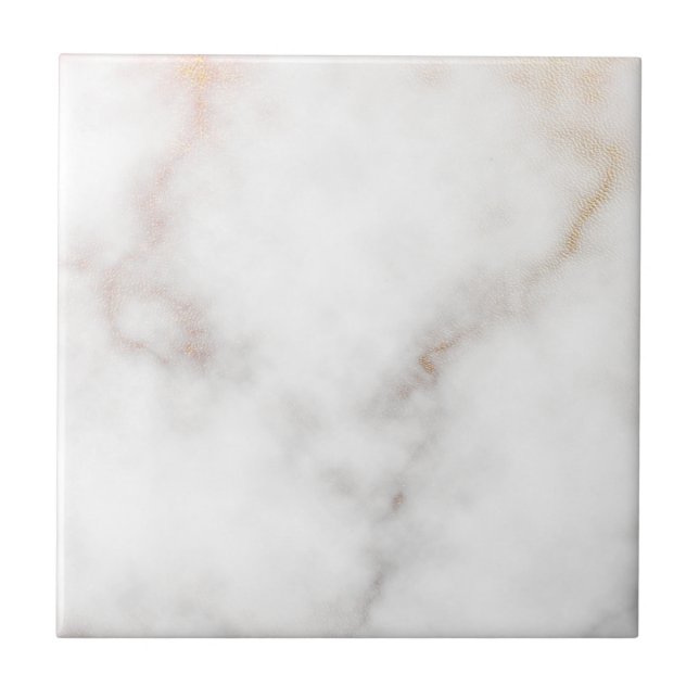 Marble Sparkly Gold Glitter Modern Minimal Simple Ceramic Tile (Front)
