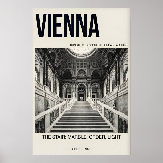 Marble Staircase Poster Vienna Architecture (Front)