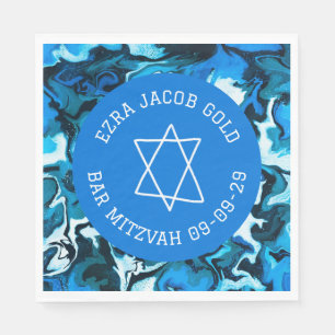 Marble Star of David Custom B'nai Bat Bar Mitzvah Napkin