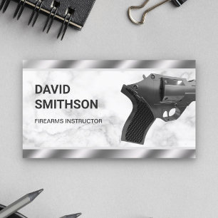 Marble Steel Revolver Gun Shop Gunsmith Firearms Business Card