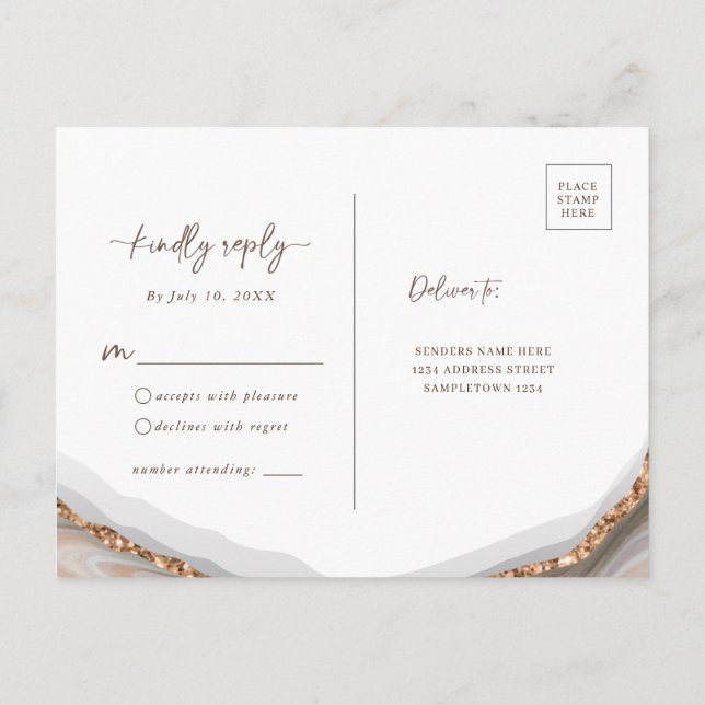 Marble Stone Agate RSVP Postcard (Back)