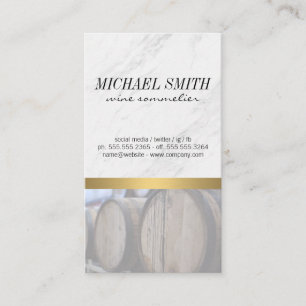 Marble Stone and Wood Trim Wine   Wine Barrel Business Card