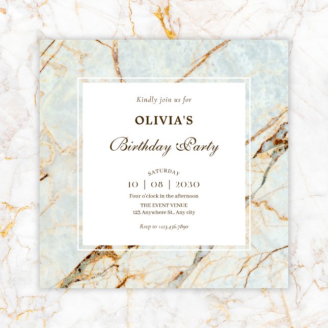 Marble stone birthday invitation (Creator Uploaded)