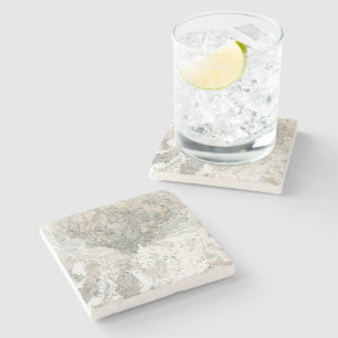 Marble Stone Bright Carrara Beige Ivory Cali Grey Coaster