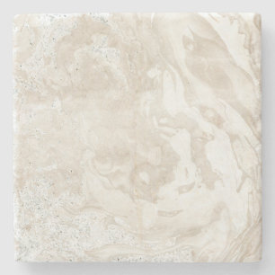 Marble Stone Bright Carrara Beige Ivory Grey Coaster