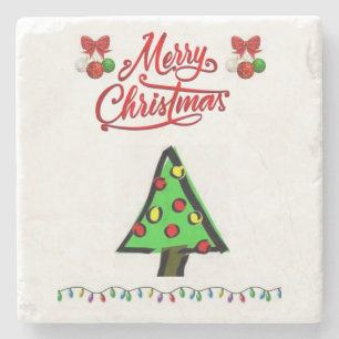 Marble Stone Coaster Christmas