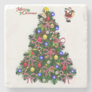 Marble Stone Coaster Christmas