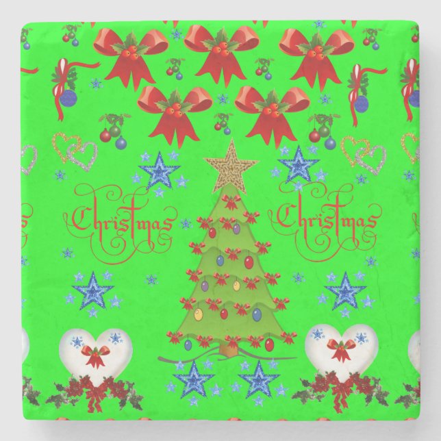 Marble Stone Coaster Christmas (Front)