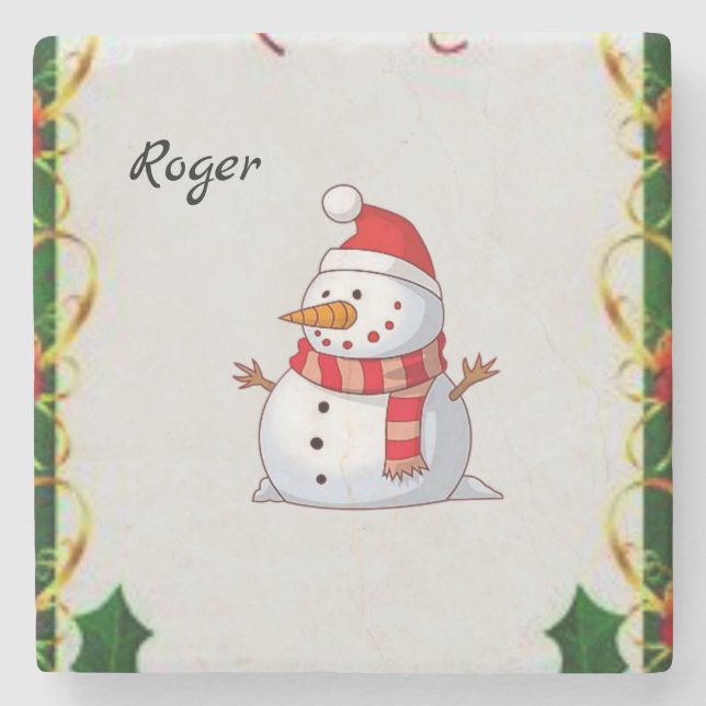 Marble Stone Coaster Christmas (Front)
