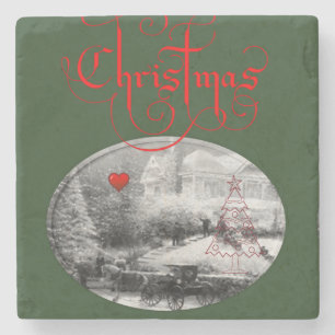 Marble Stone Coaster Christmas