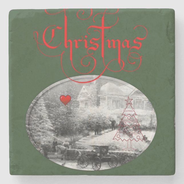 Marble Stone Coaster Christmas (Front)