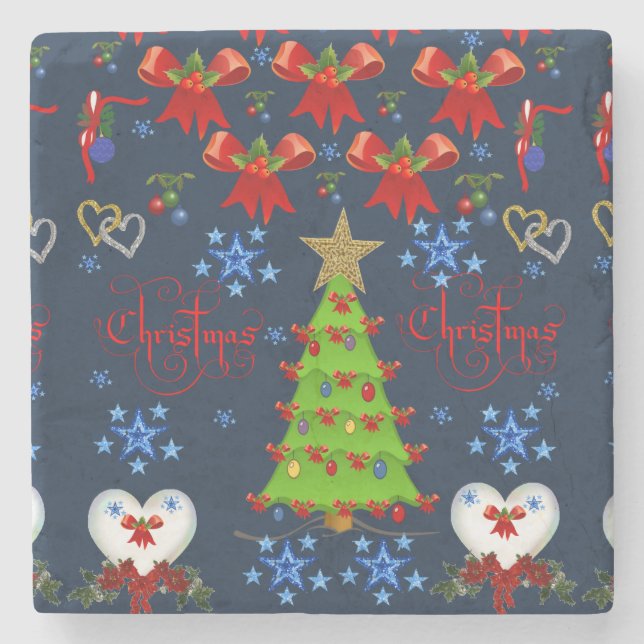 Marble Stone Coaster Christmas (Front)