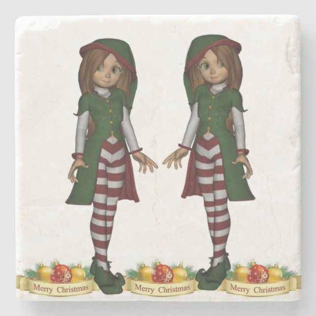 Marble Stone Coaster Christmas (Front)