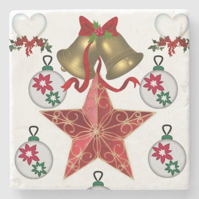 Marble Stone Coaster Christmas (Front)