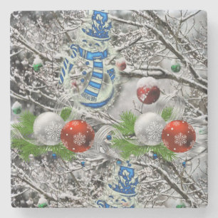 Marble Stone Coaster Christmas