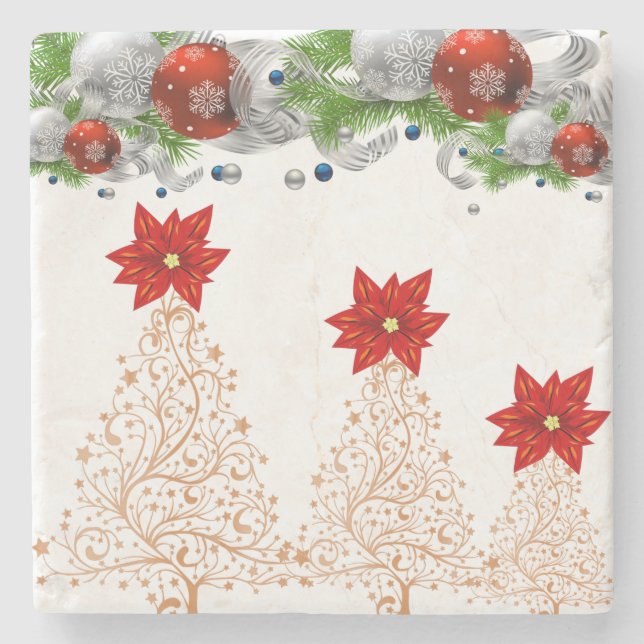 Marble Stone Coaster Christmas (Front)