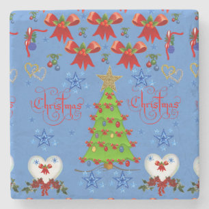 Marble Stone Coaster Christmas