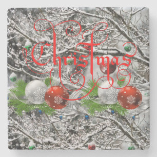 Marble Stone Coaster Christmas