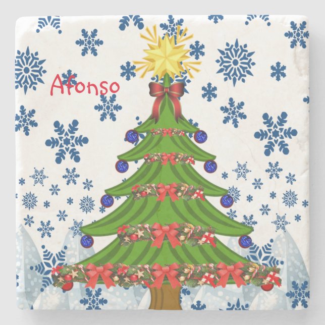 Marble Stone Coaster Christmas (Front)