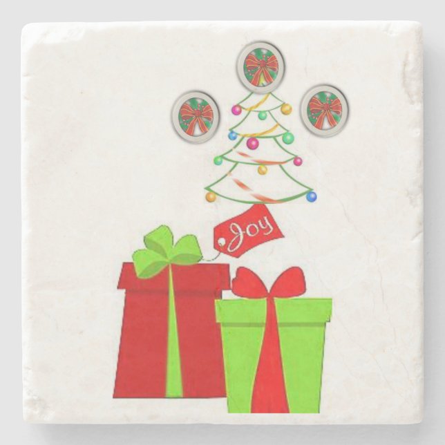 Marble Stone Coaster Christmas (Front)