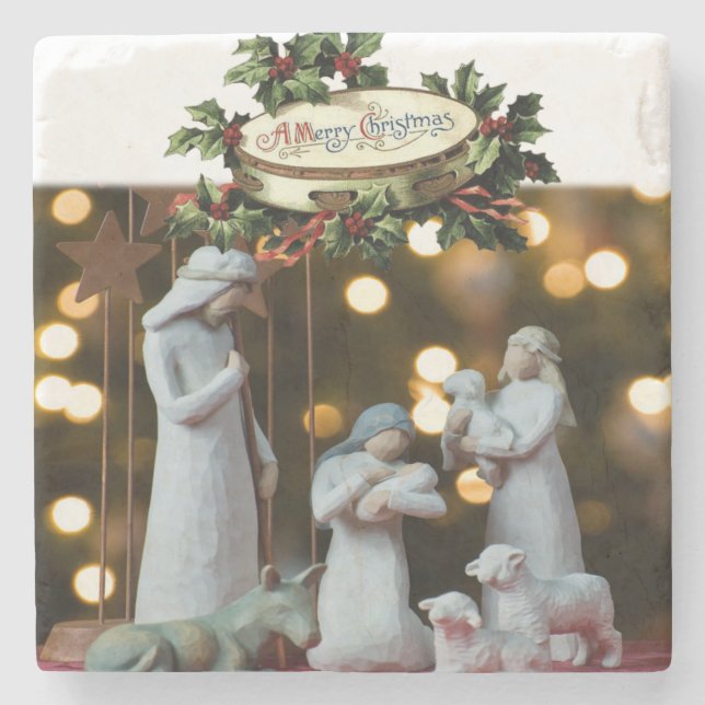 Marble Stone Coaster Christmas (Front)