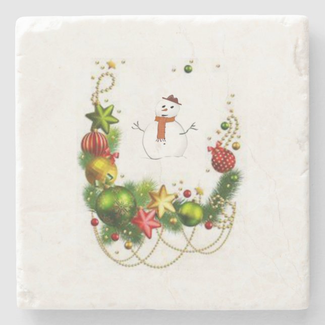 Marble Stone Coaster Christmas (Front)