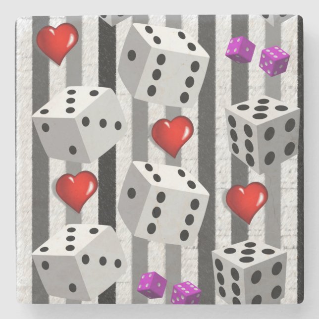 Marble Stone Coaster Dice (Front)