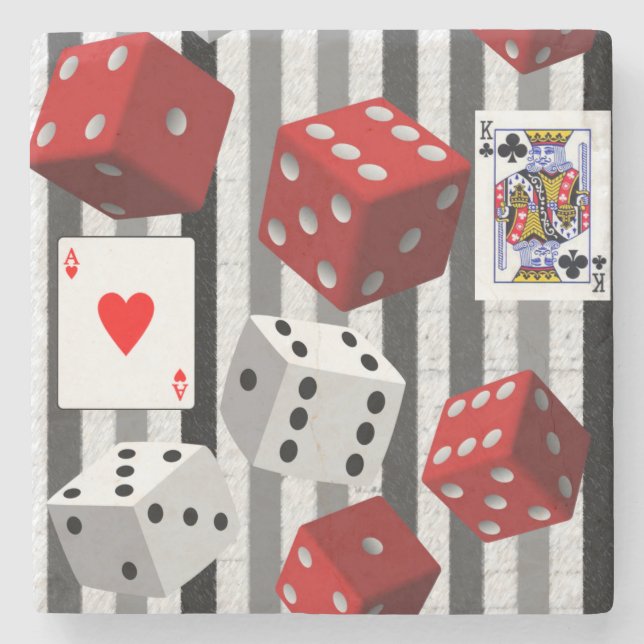 Marble Stone Coaster Dice (Front)
