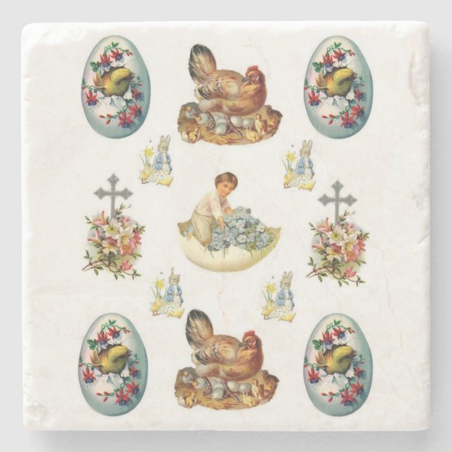 Marble Stone Coaster Easter (Front)