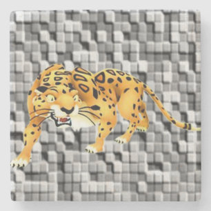 Marble Stone Coaster Leopard