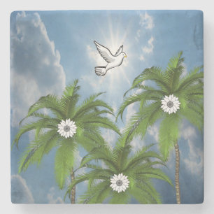 Marble Stone Coaster Palm tree