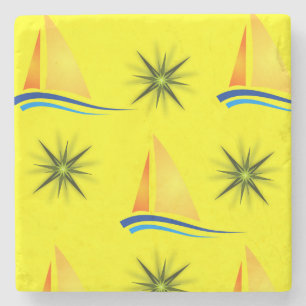 Marble Stone Coaster Sailing