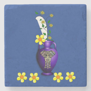 Marble Stone Coaster Sunflower