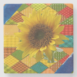 Marble Stone Coaster Sunflower