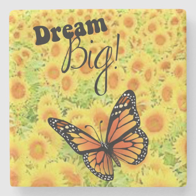 Marble Stone Coaster Sunflower (Front)