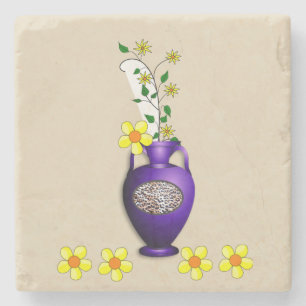 Marble Stone Coaster Sunflower