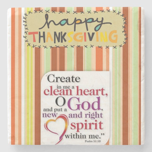 Marble Stone Coaster Thanksgiving (Front)