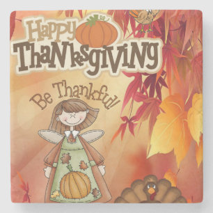 Marble Stone Coaster Thanksgiving