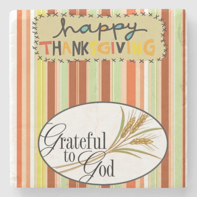 Marble Stone Coaster Thanksgiving (Front)