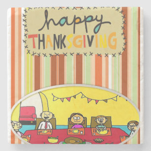 Marble Stone Coaster Thanksgiving