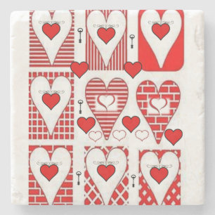 Marble Stone Coaster Valentine's Day