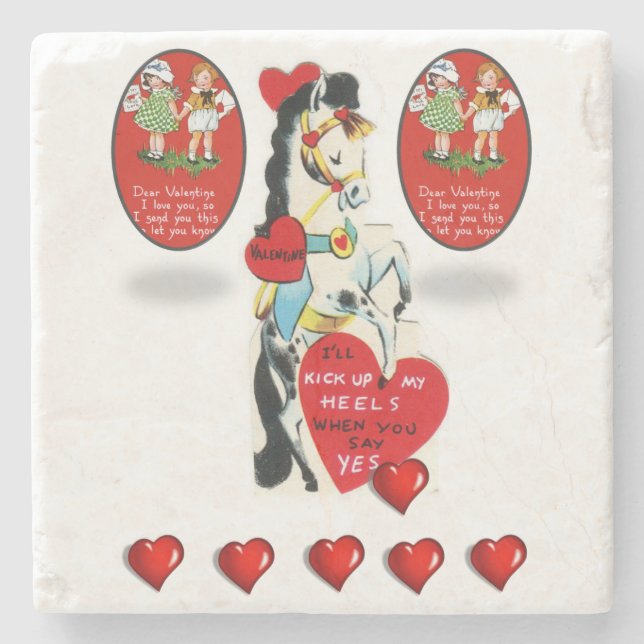 Marble Stone Coaster Valentine's Day (Front)
