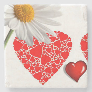 Marble Stone Coaster Valentine's Day