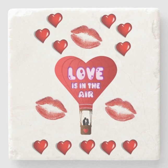 Marble Stone Coaster Valentine's Day (Front)