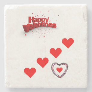 Marble Stone Coaster Valentine's Day