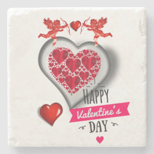 Marble Stone Coaster Valentine's Day